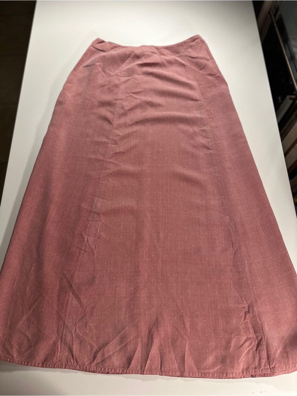 Worth Mauve Maxi Skirt with Subtle Dot Texture